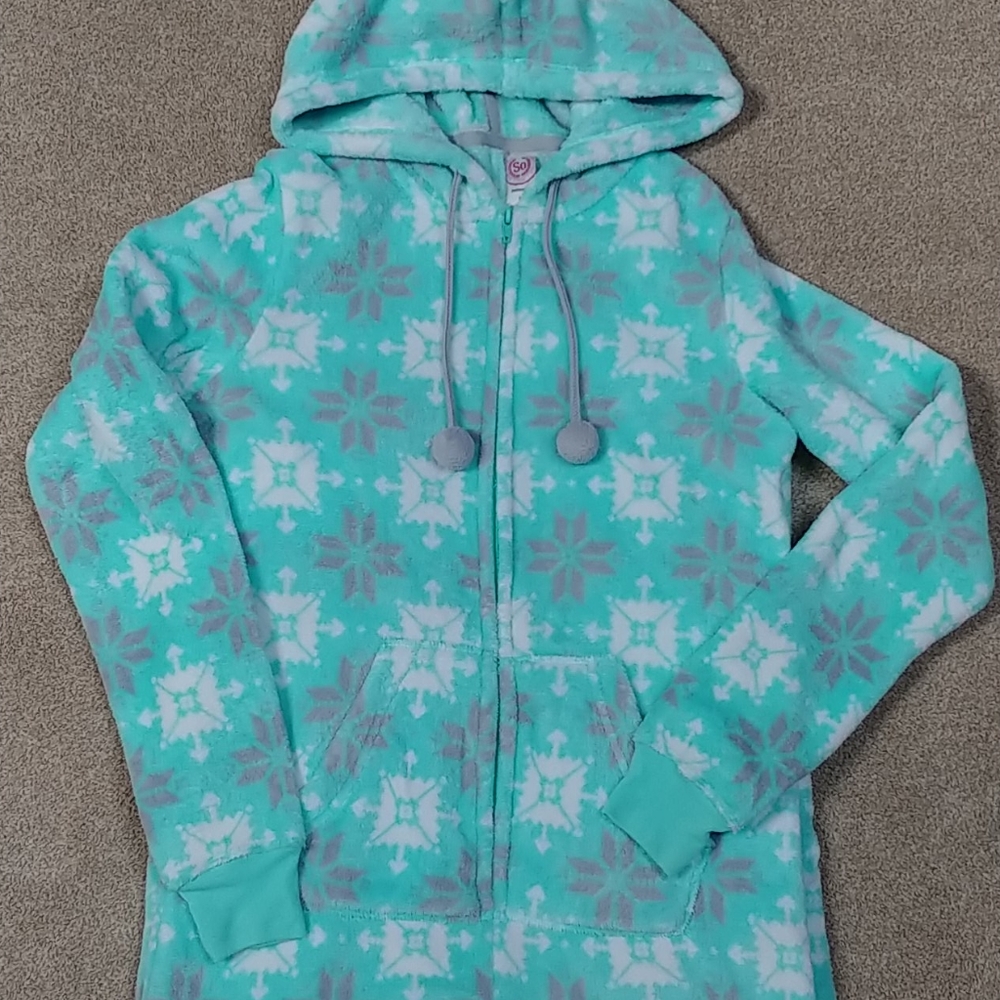 SO fuzzy hooded onsie pajamas